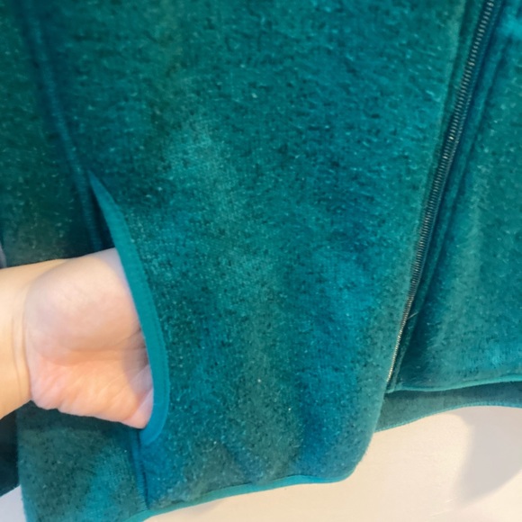 Eddie Bauer Teal/green Full Zip Fleece Jacket With 2 Pockets Stretchy Size Large - Picture 8 of 9